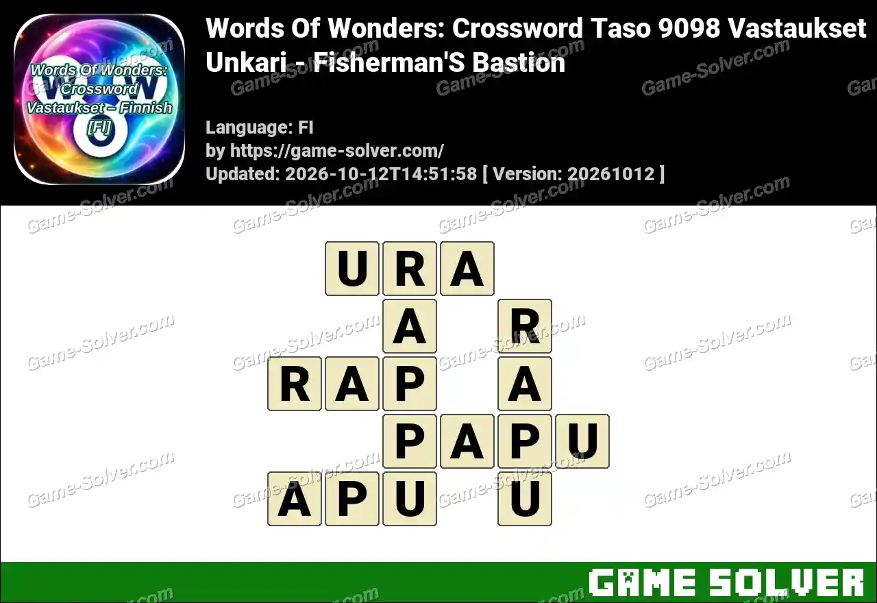 Words Of Wonders: Crossword Taso 9098 Vastaukset – Unkari – Fisherman’S Bastion